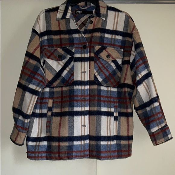 zara check shacket